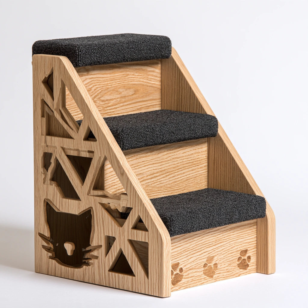 Scaletta per animali in legno, colore marrone chiaro